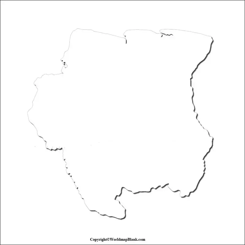 Printable Map of Suriname
