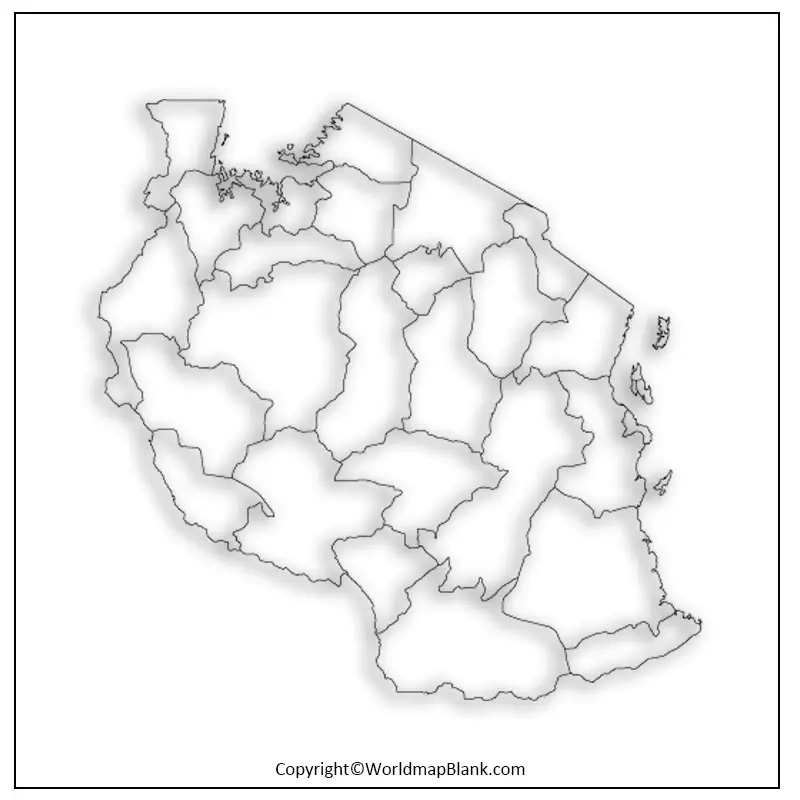 Printable Map of Tanzania