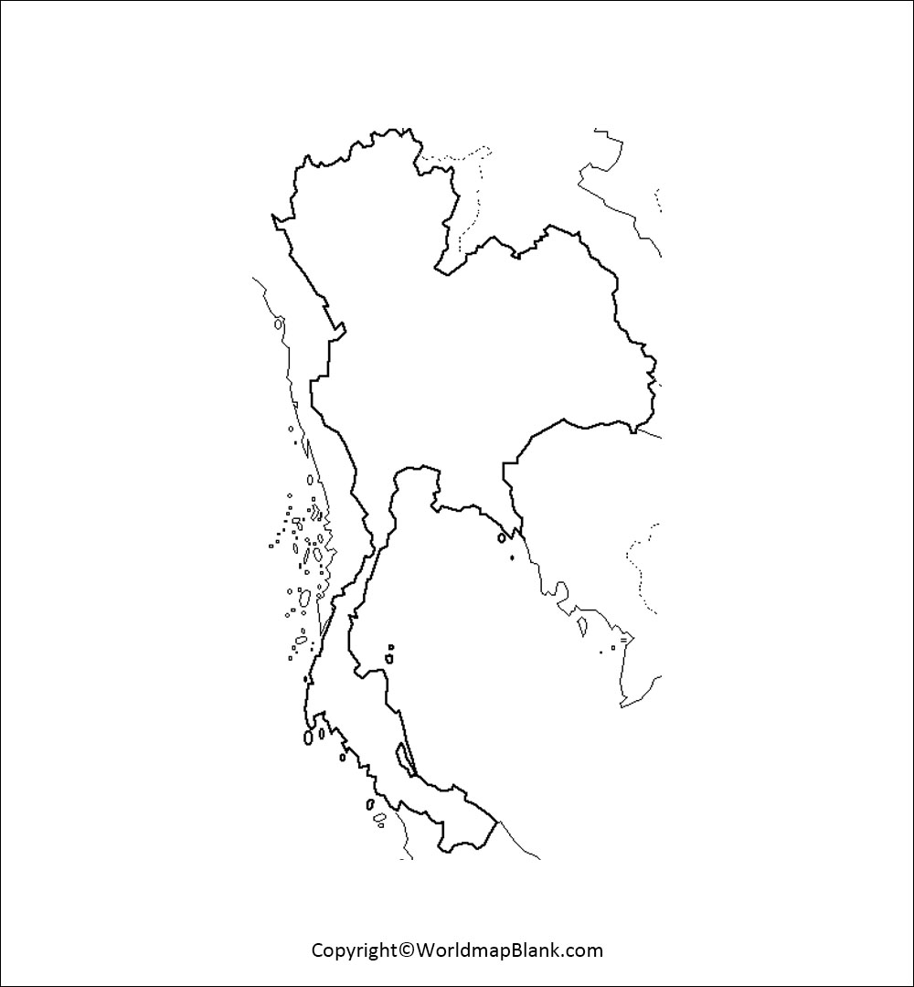 Thailand Karte Mit Umrissen