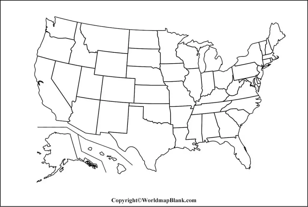 Printable Blank Map of the USA – Outline [FREE DOWNLOAD]