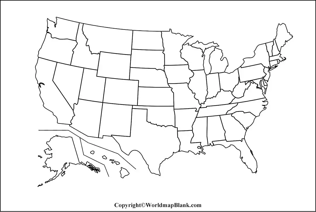 Mapa de Estados Unidos - mapa mudo