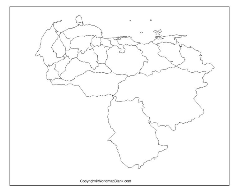 Printable Blank Map Of Venezuela Outline Transparent Png Map