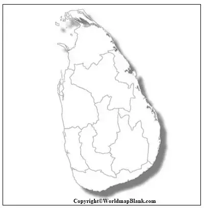 Blank Map of Sri Lanka - Outline