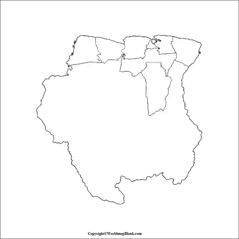 Blank Map of Suriname