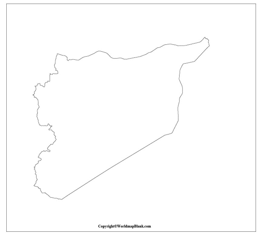 Printable Blank Map Of Syria Outline Transparent PNG Map