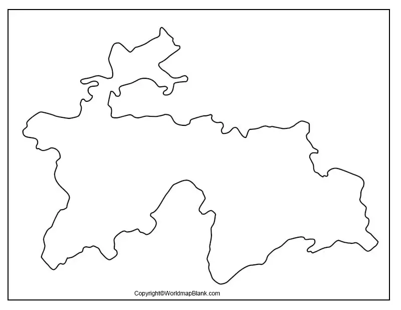 Tajikistan Blank Map Outline