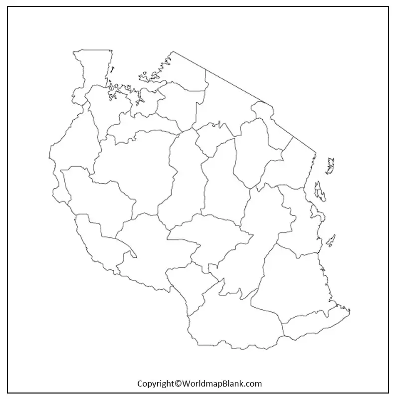 Blank Map of Tanzania Outline