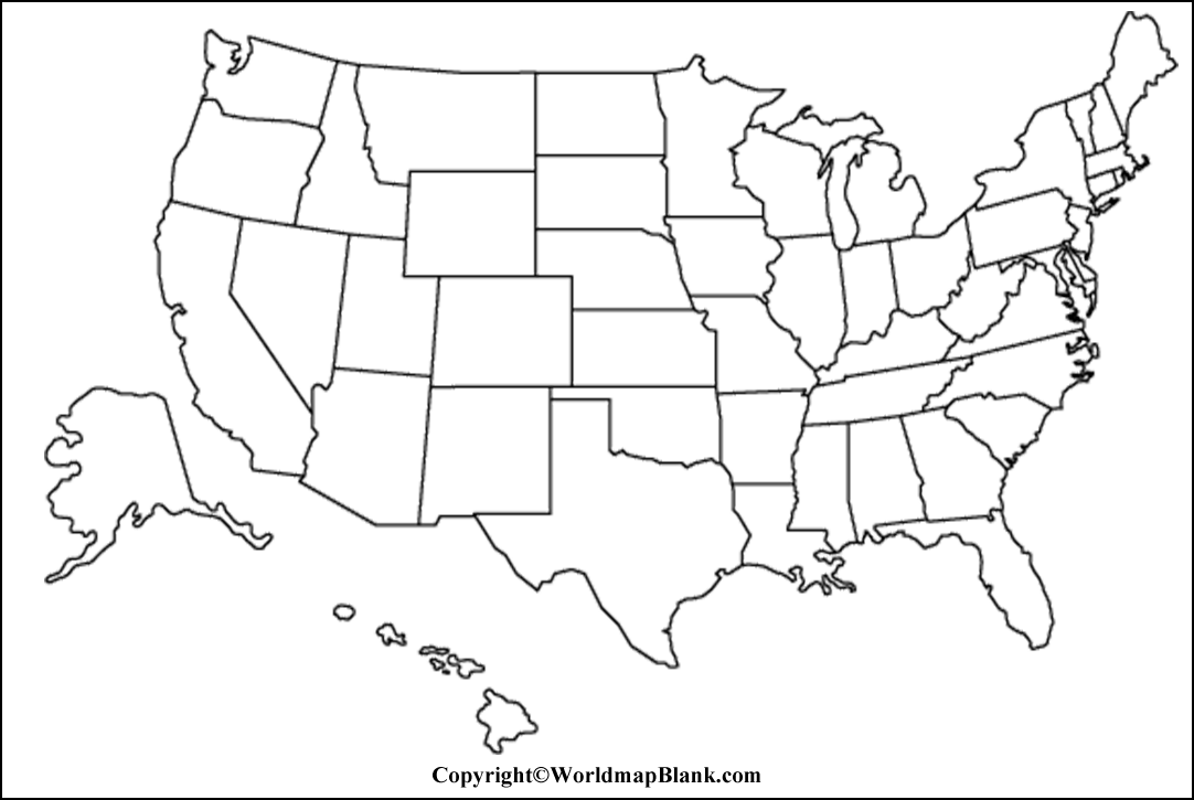 Map Of Usa Blank Printable Blank Map Of Usa- Outline, Transparent, Png Map