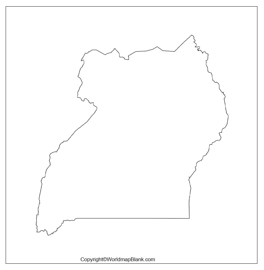 Uganda Blank Map Outline