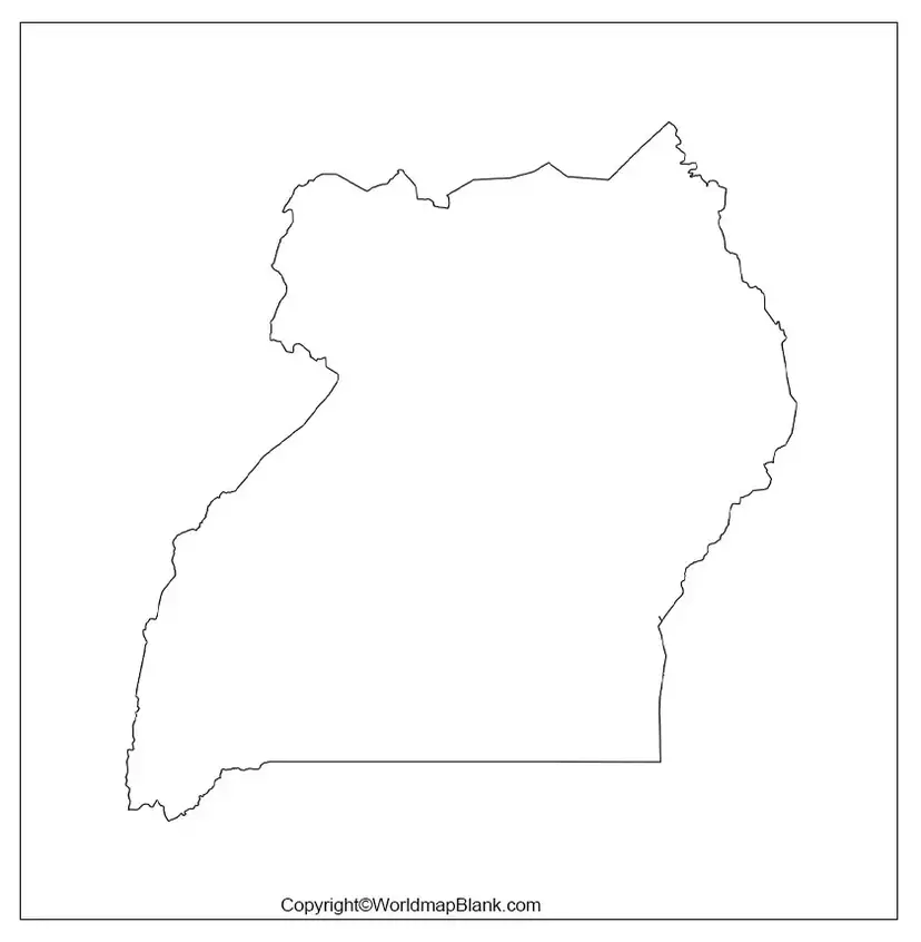 Uganda Blank Map Outline