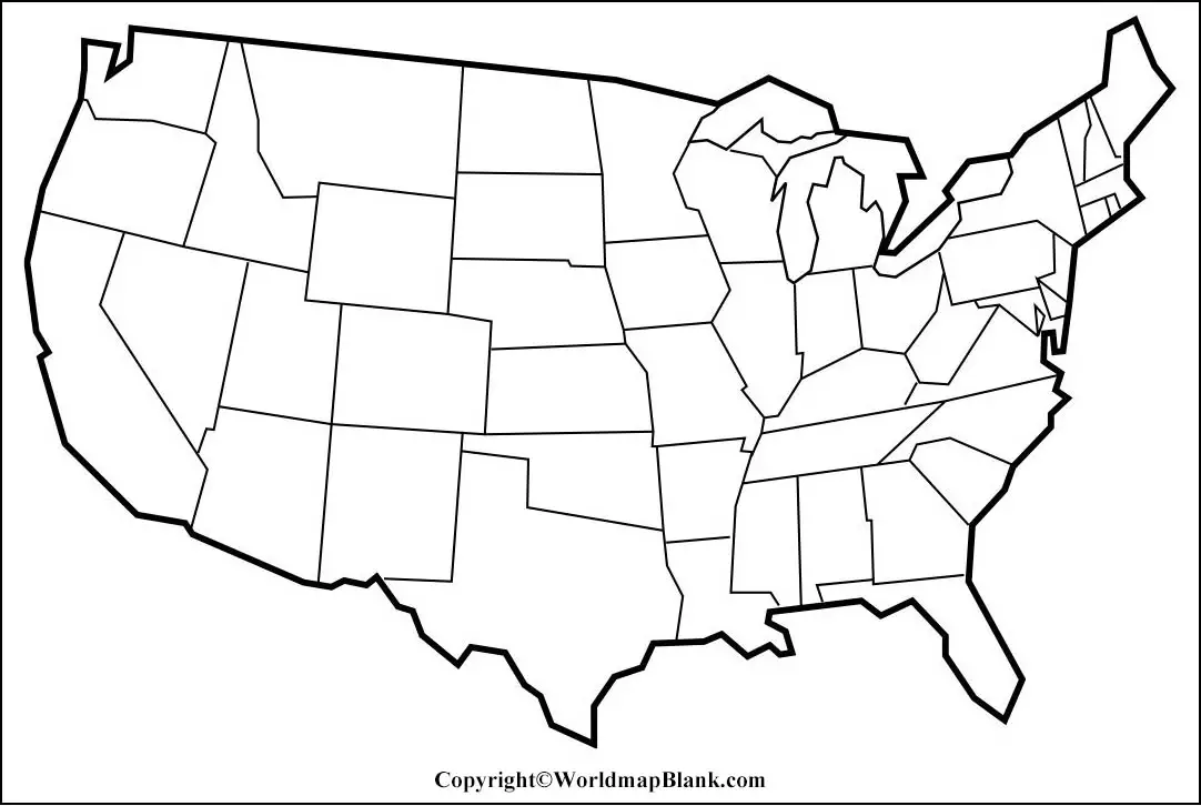 Mapa De Estados Unidos Con Fronteras De Estados