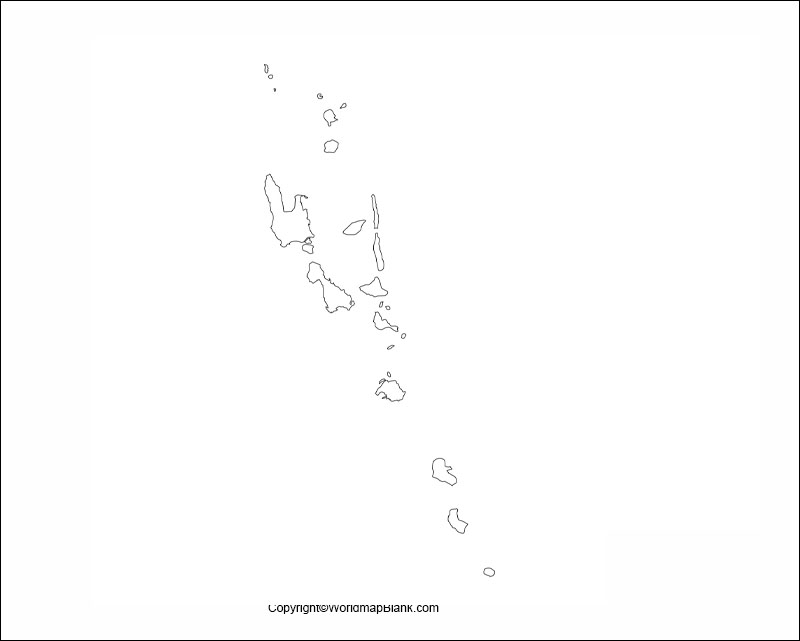 Vanuatu Blank Map Outline