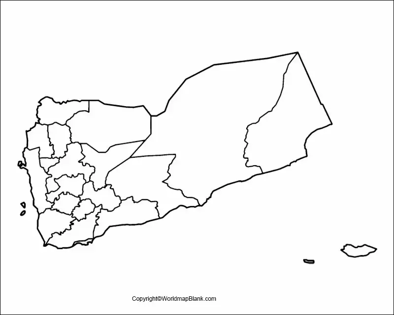 Yemen Blank Map Outline