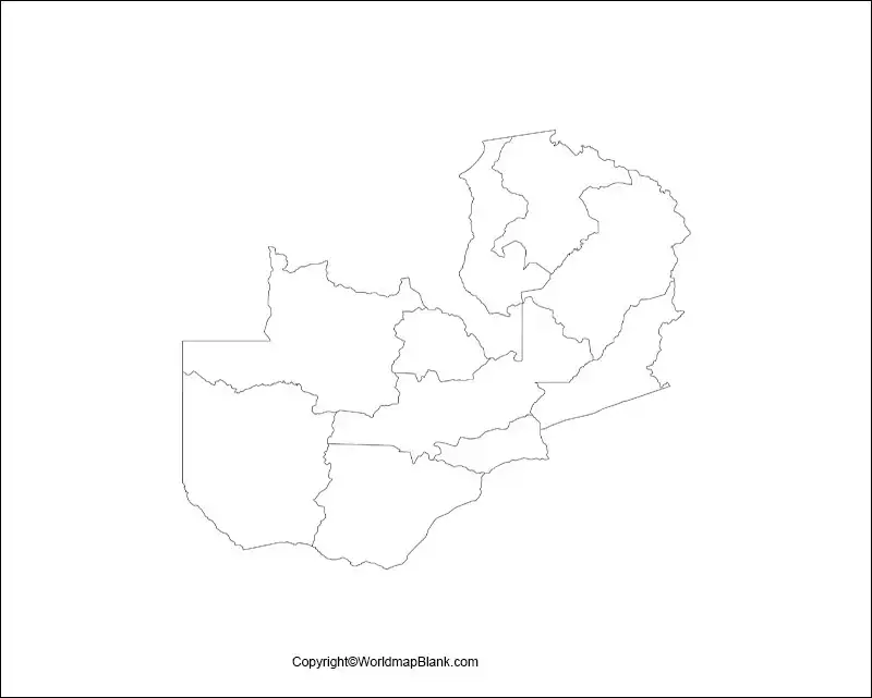 Zambia Blank Map Outline