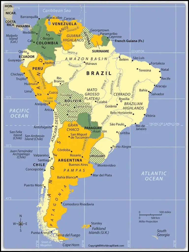 Labeled Map of Argentina with States