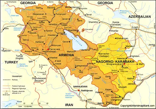 Labeled Map of Armenia