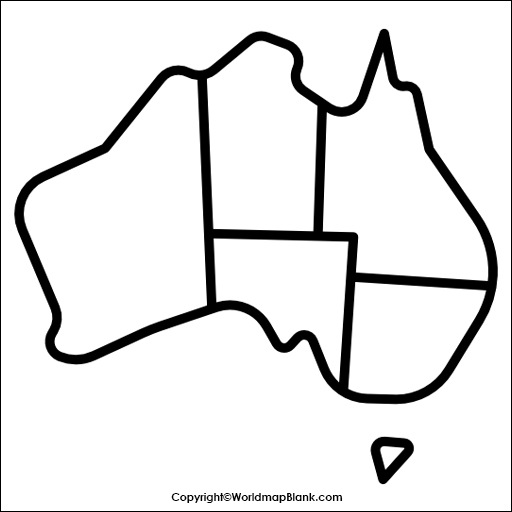 Blank Map of Australia Practice Worksheet