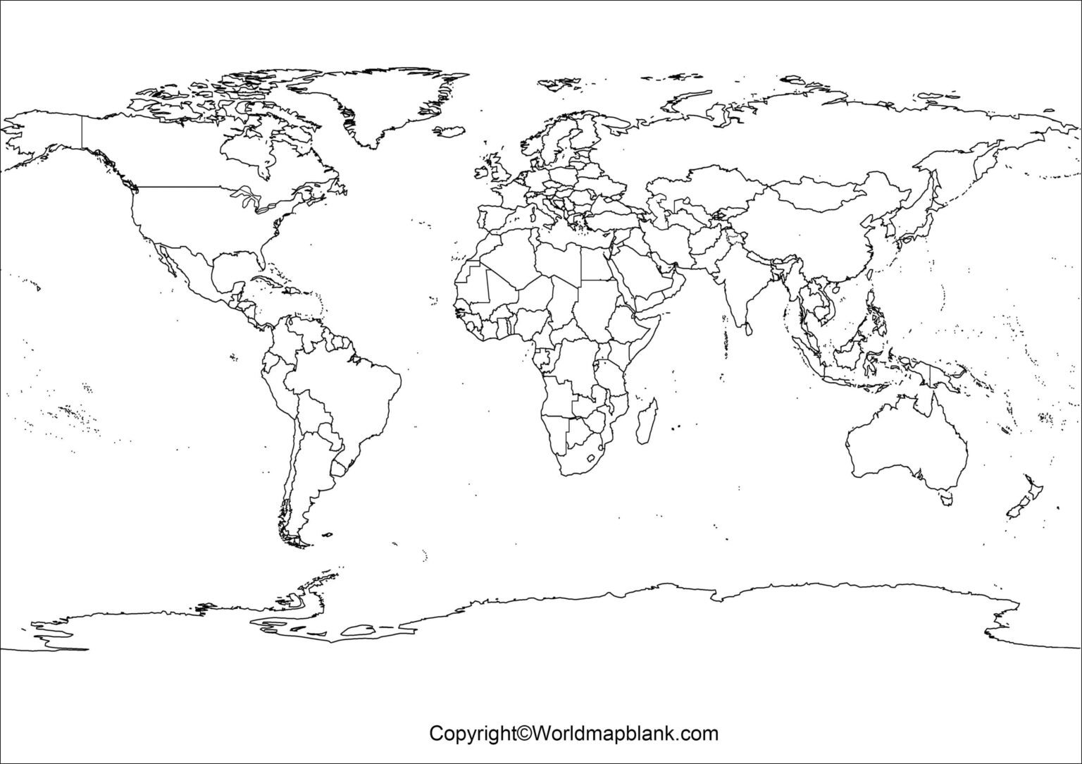 Blank World Map Printable Pdf - Printable Blank World