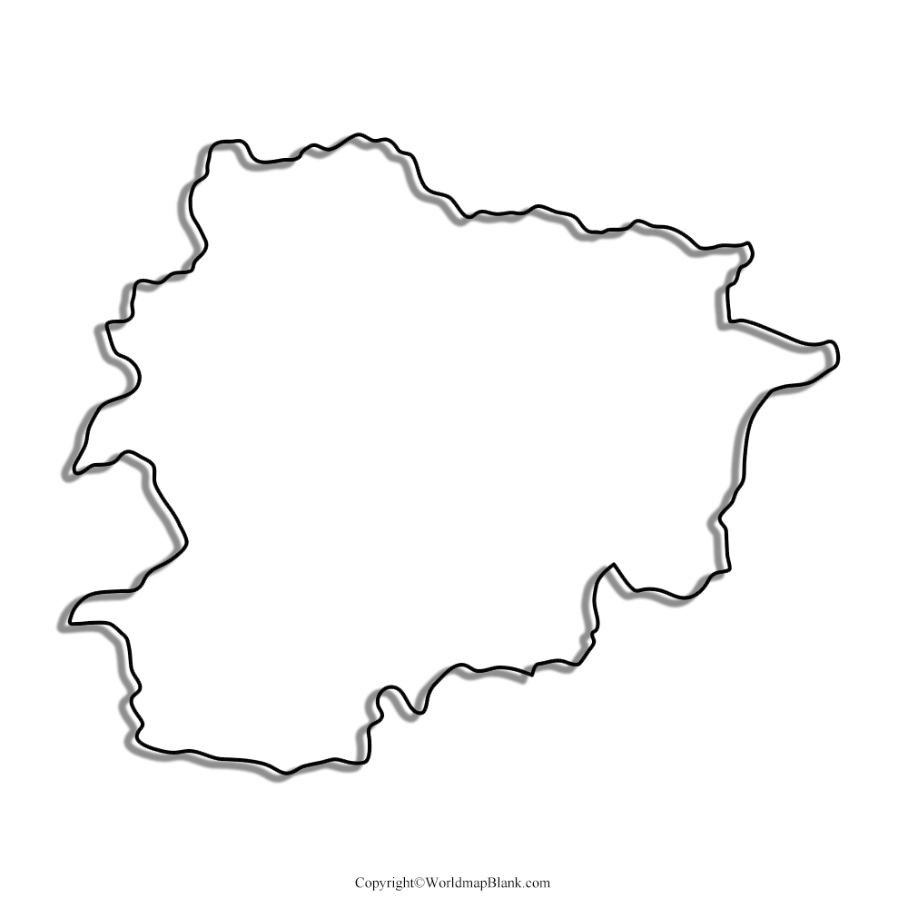 Printable Blank Map Of Andorra Outline Transparent PNG Map   Printable Map Of Andorra 