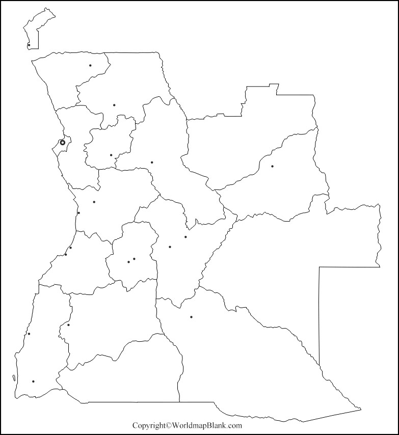 Printable Map of Angola