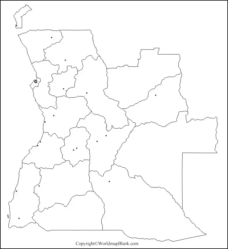 Printable Map of Angola