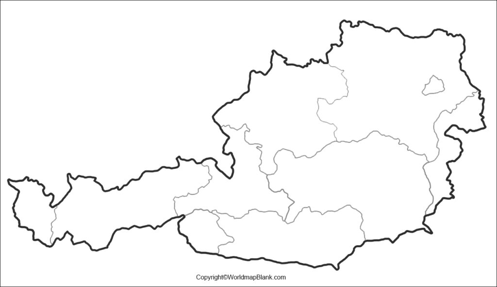 Austria Map Outline Blank Map Of Austria Pdf