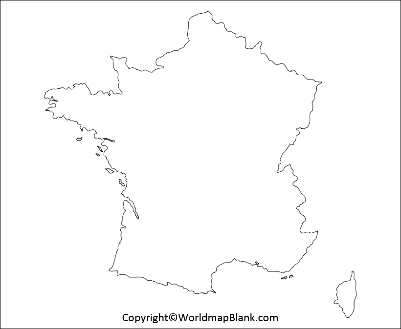 Physical Map Of France Blank Printable Blank Map Of France- Outline, Transparent, Png Map