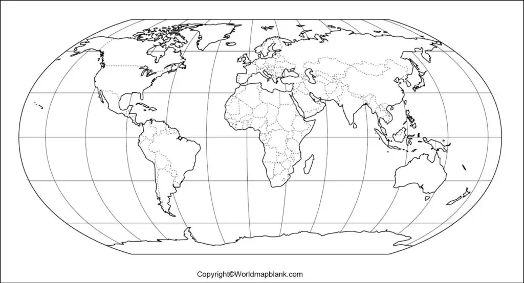 blank outline map of the world