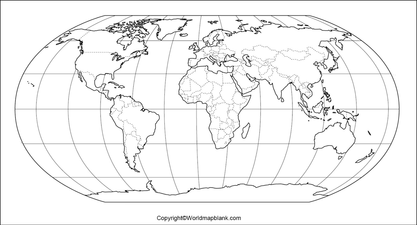 Blank World Map with Borders