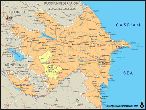 Labeled Azerbaijan with Capital