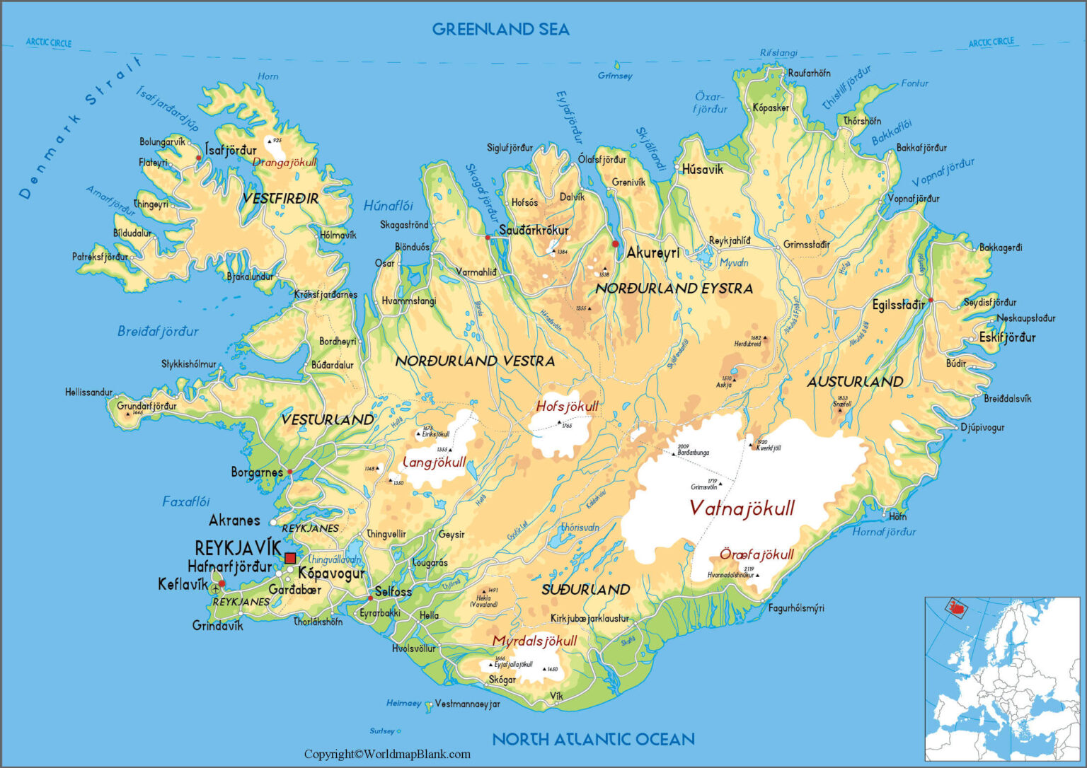 Printable Map Of Iceland - Printable World Holiday