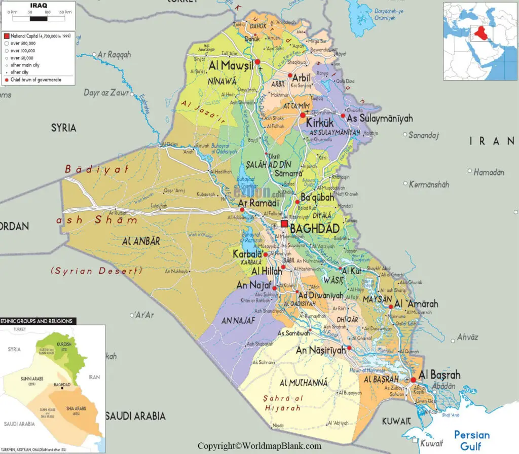 Labeled Map of Iraq