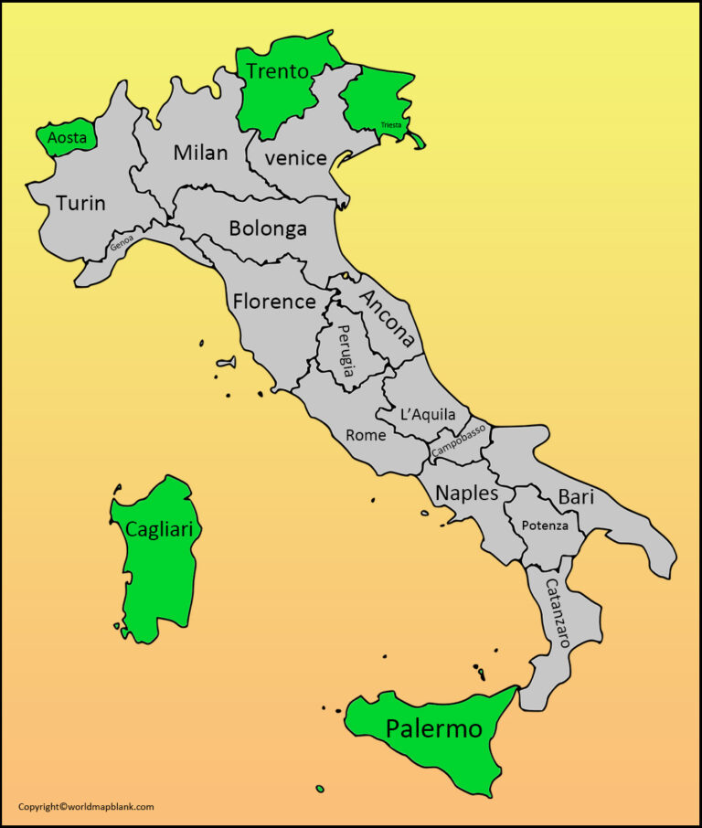 Labeled Map Of Italy With States Capital Cities FREE Labeled Italy Map 768x906