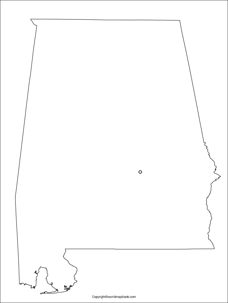 Alabama Blank Map Outline