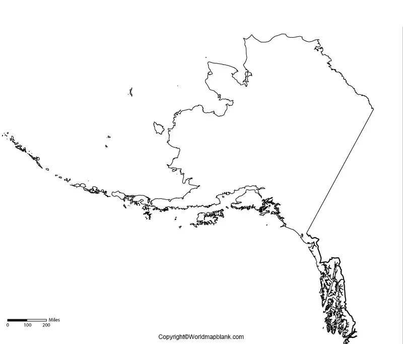 Blank Map of Alaska - Outline