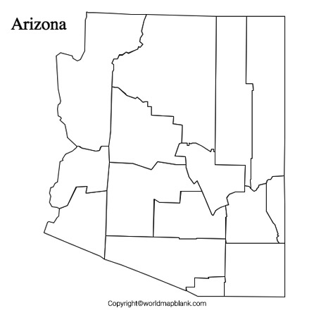 Blank Arizona County Map