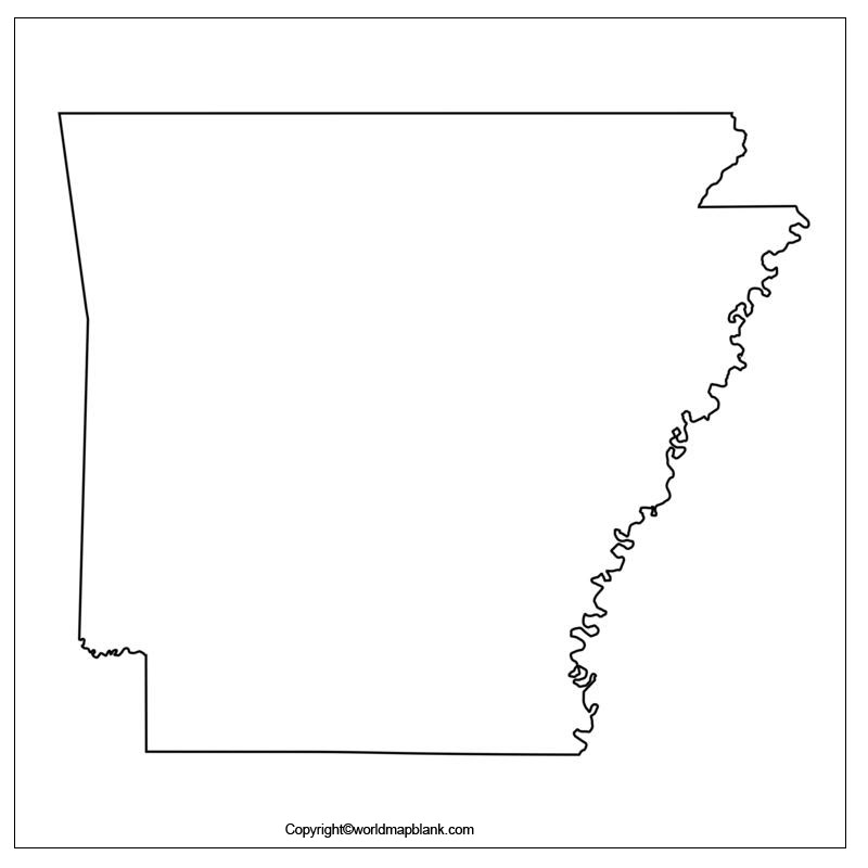Blank Map of Arkansas Outline