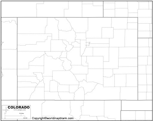 Blank Map of Colorado Outline