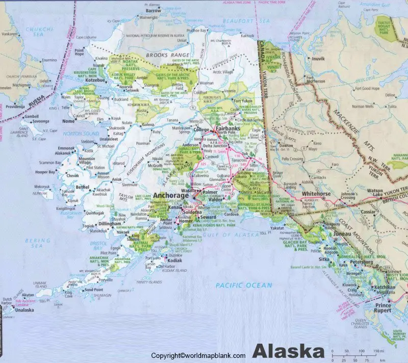 Labeled Map of Alaska
