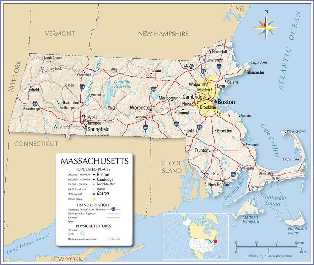 Printable Map Of Massachusetts Cities And Towns 1DD
