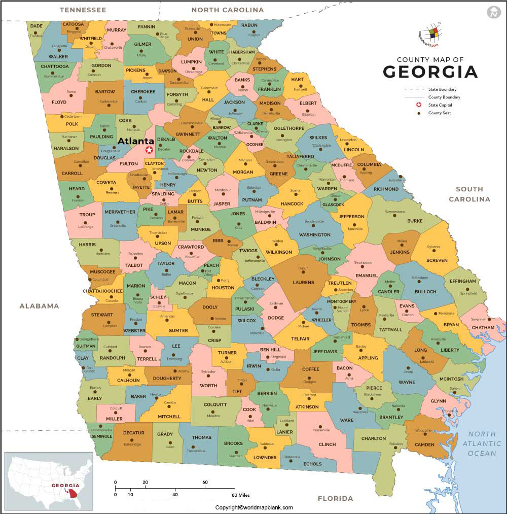 Labeled Map of Georgia