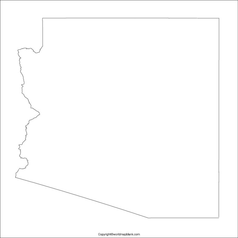 Printable Blank Map of Arizona – Outline, Transparent, PNG map