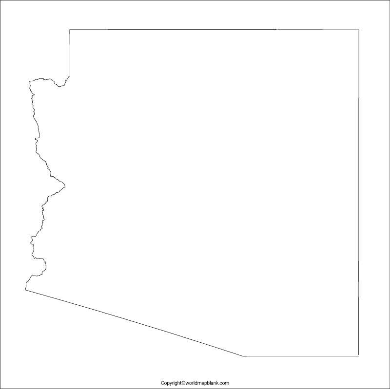 Map of Arizona for Practice Worksheet