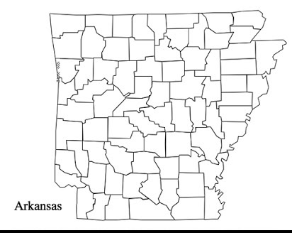 Map of Arkansas for Practice Worksheet 