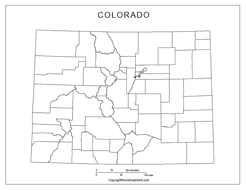Printable Map of Colorado