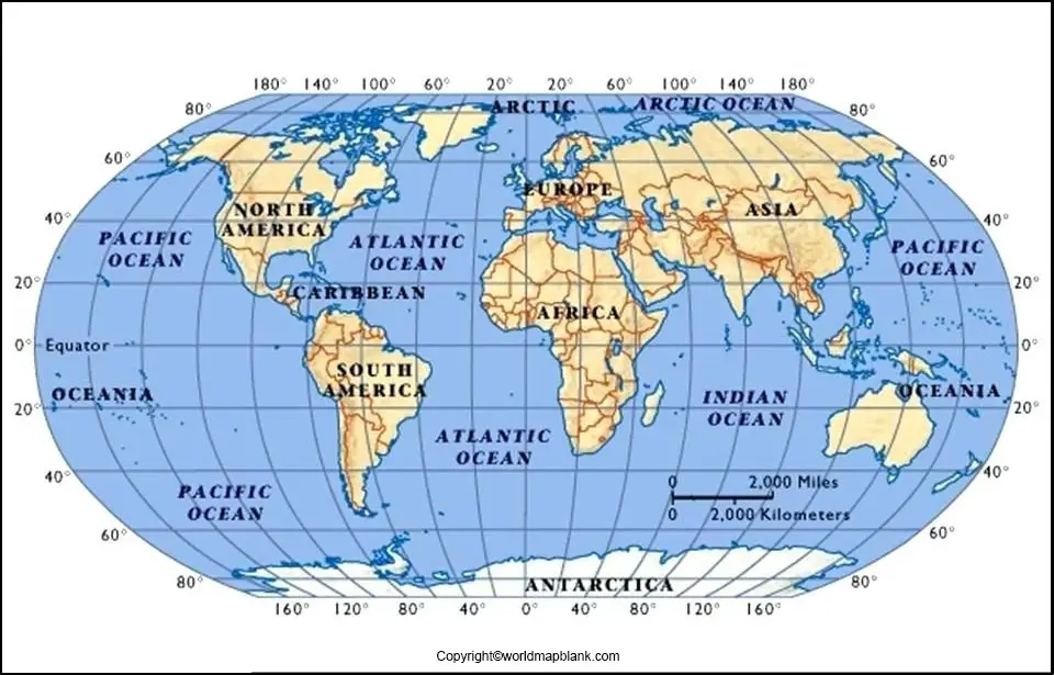 World Map with Equator