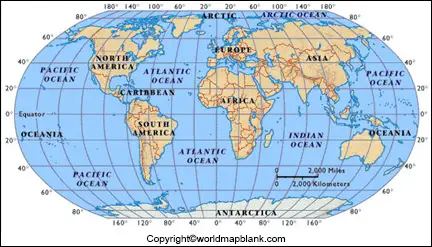 World map with longitude and latitude 
