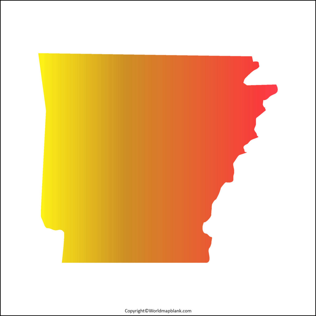 Blank Map of Arkansas - Outline