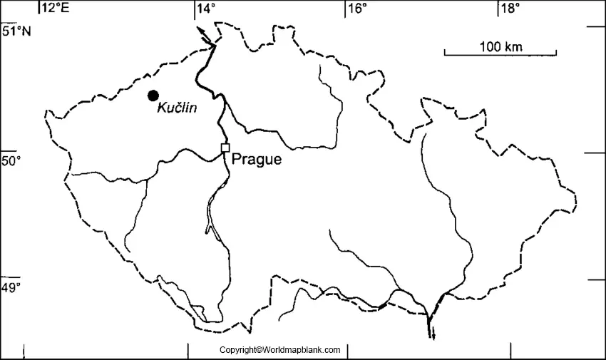 Blank Map of Czechia