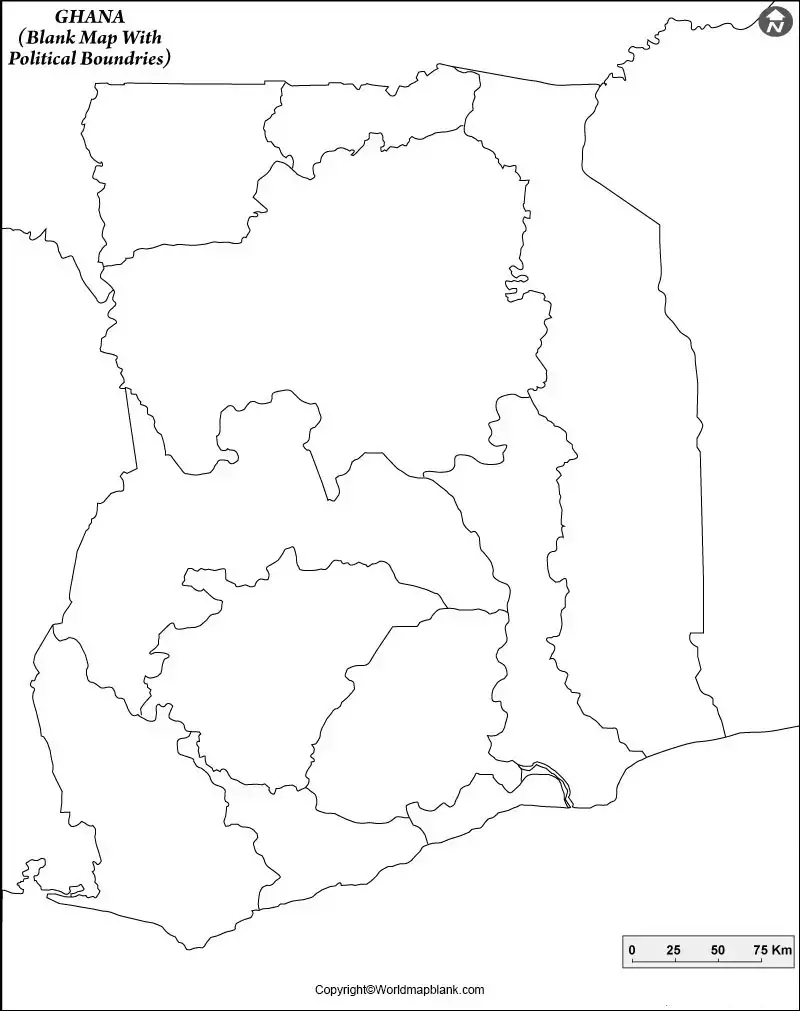 Blank Map of Ghana